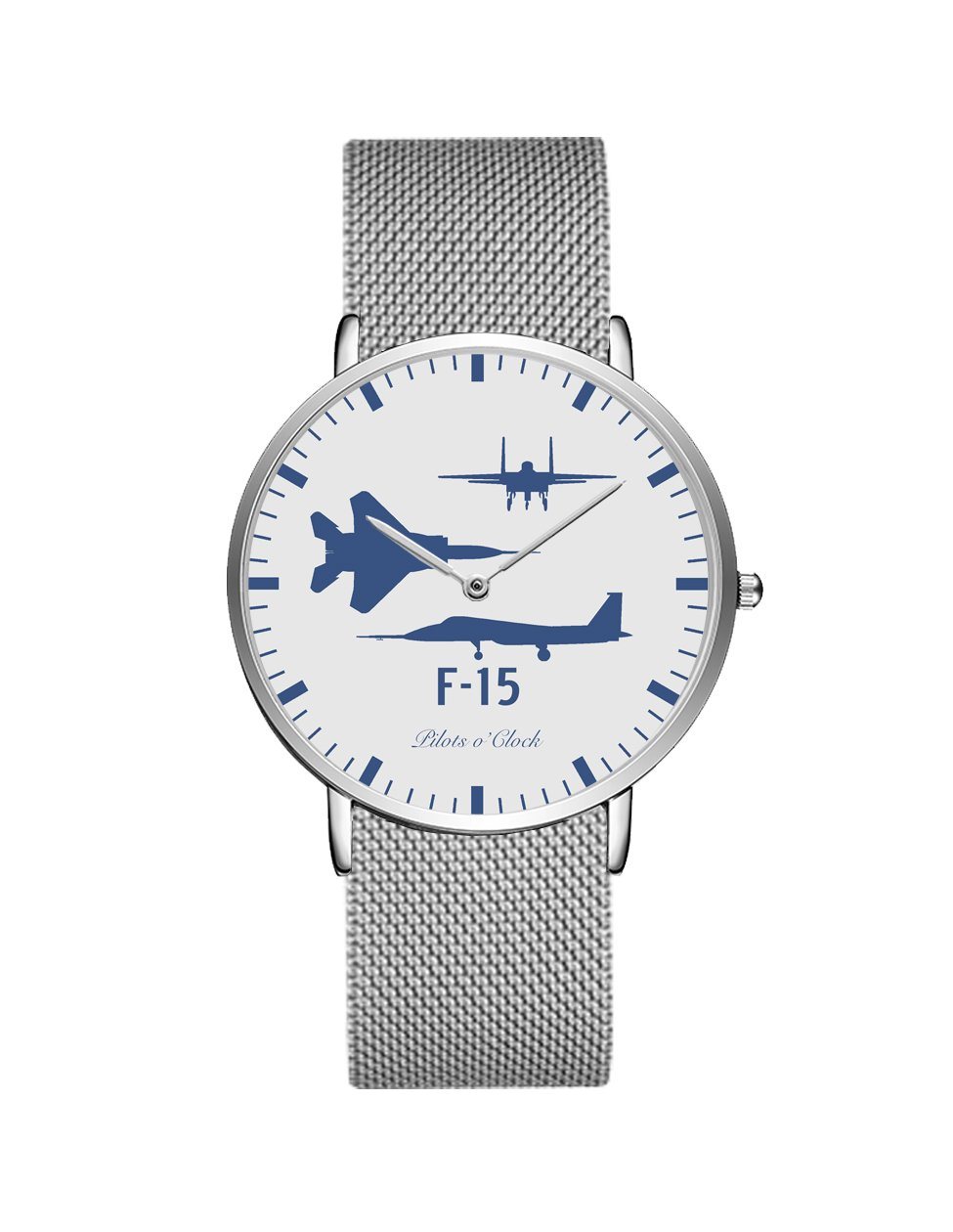 McDonnell Douglas F15 (Special) Stainless Steel Strap Watches Pilot Eyes Store Silver & Silver Stainless Steel Strap 