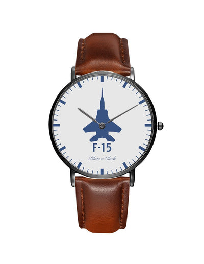 McDonnell Douglas F15 aviation-themed slim watch, polished stainless steel.