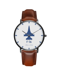 Thumbnail for Fighting Falcon F16 Leather Strap Watches Pilot Eyes Store Black & Brown Leather Strap 
