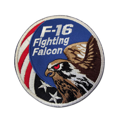 Fighter Pilot (F16) aviation design patch in embroidered fabric.