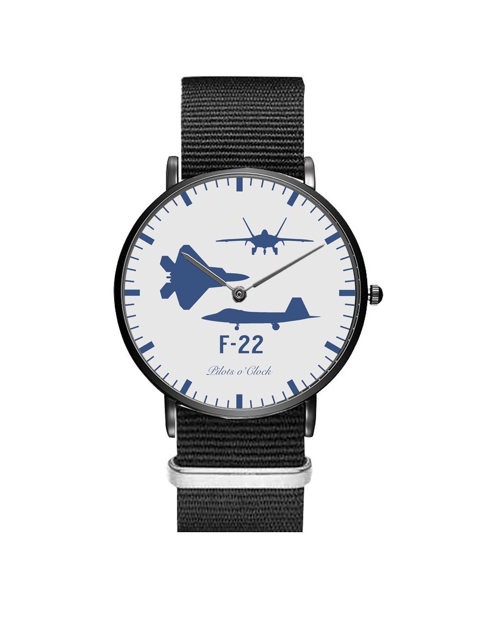 F22 Raptor (Special) Leather Strap Watches Pilot Eyes Store Black & Black Nylon Strap 