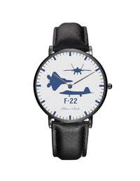 Thumbnail for F22 Raptor (Special) Leather Strap Watches Pilot Eyes Store Black & Black Leather Strap 