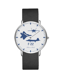 Thumbnail for F22 Raptor (Special) Stainless Steel Strap Watches Pilot Eyes Store Silver & Black Stainless Steel Strap 