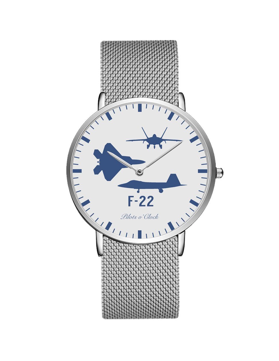 F22 Raptor (Special) Stainless Steel Strap Watches Pilot Eyes Store Silver & Silver Stainless Steel Strap 