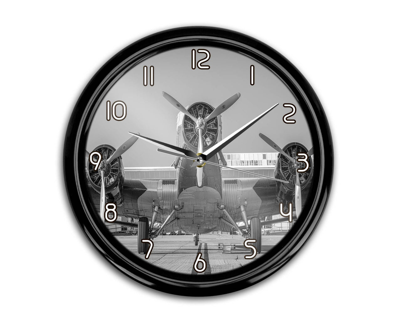 Face to Face to 3 Engine Old Airplane Printed Wall Clocks Aviation Shop 