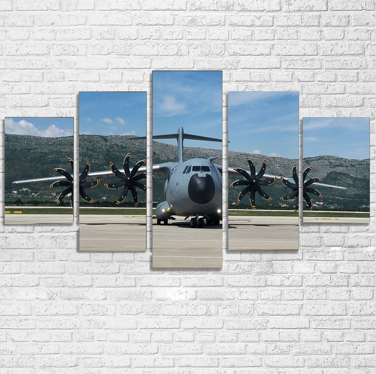 Face to Face with Airbus A400M Printed Multiple Canvas Poster Aviation Shop 