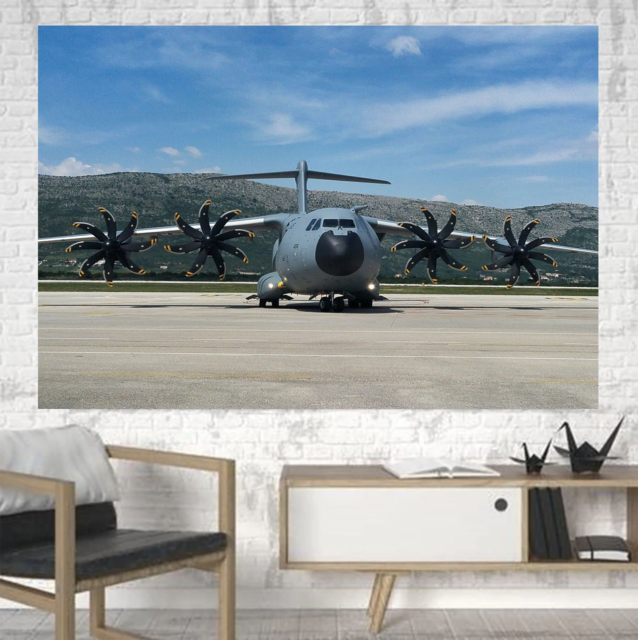 Face to Face with Airbus A400M Printed Canvas Posters (1 Piece) Aviation Shop 