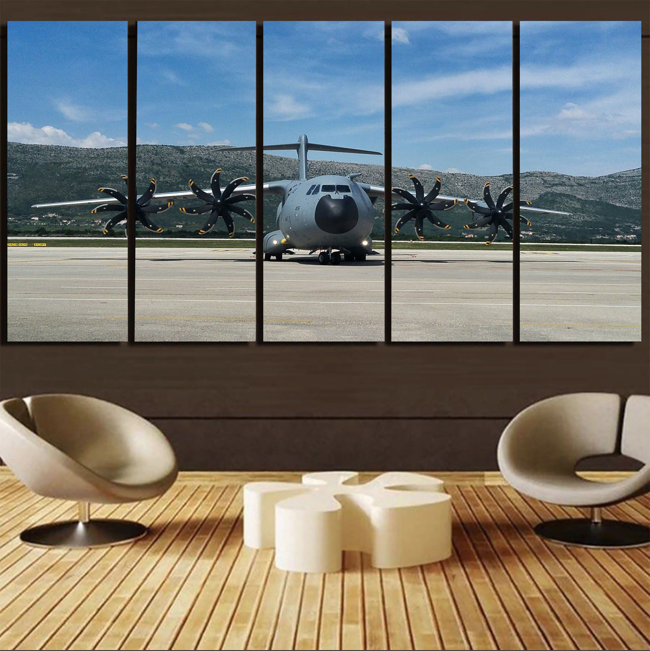 Face to Face with Airbus A400M Printed Canvas Prints (5 Pieces) Aviation Shop 