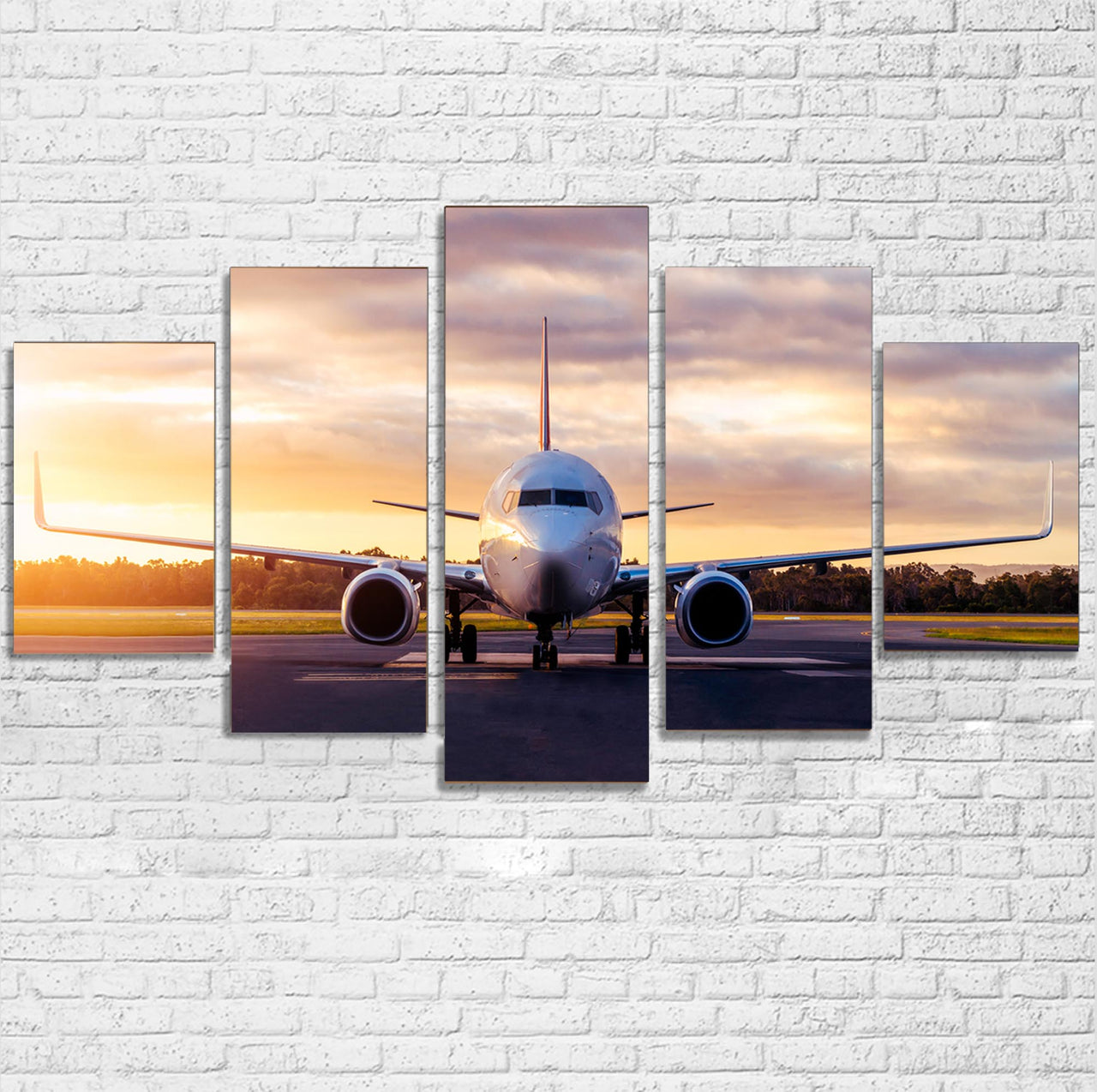 Boeing 737-800 During Sunset Printed Canvas Poster