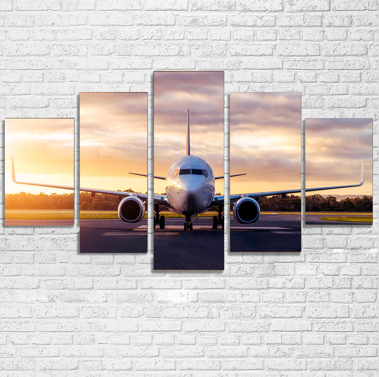 Boeing 737-800 During Sunset Printed Canvas Poster