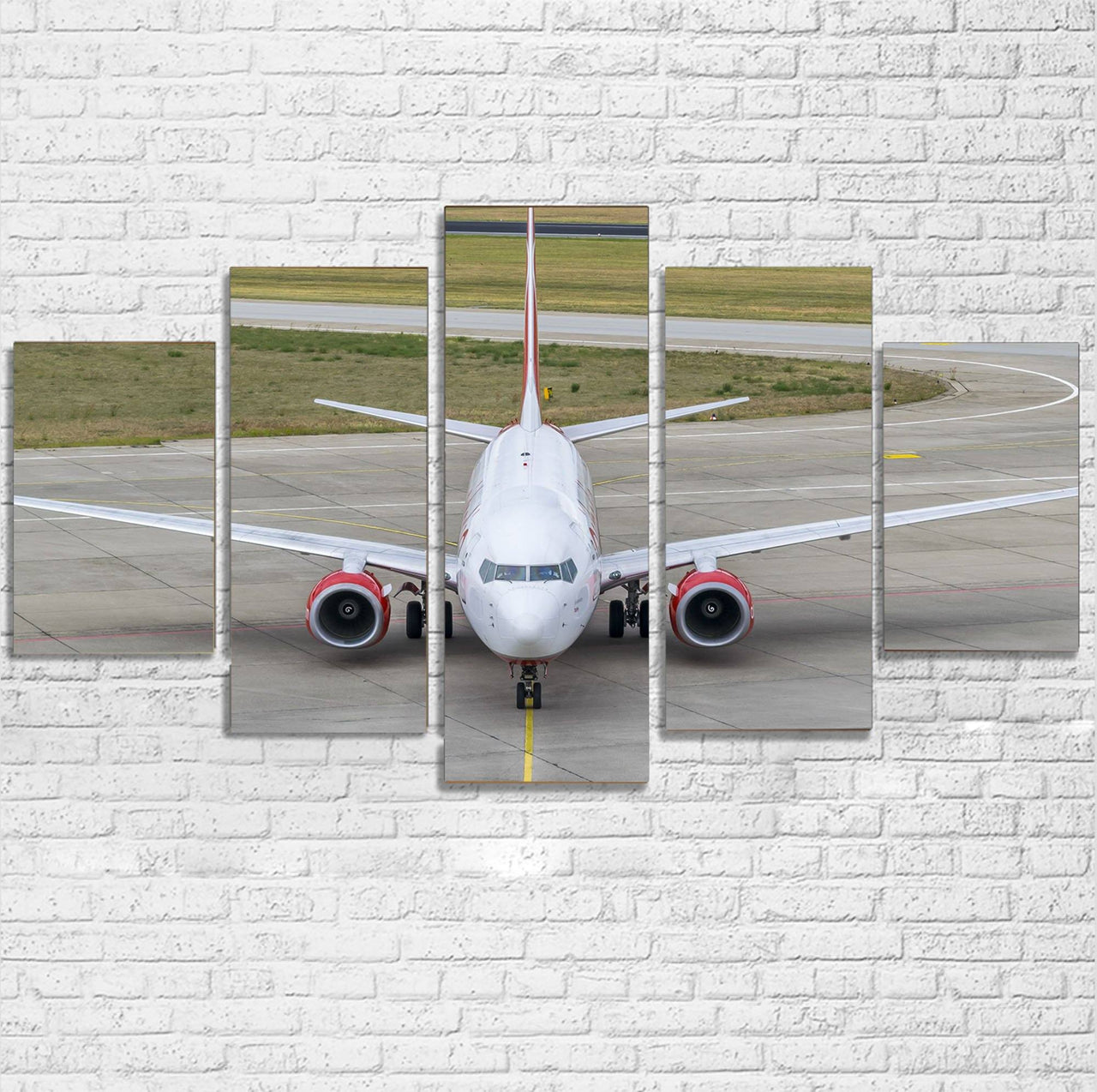 Face to Face with Boeing 737 Printed Multiple Canvas Poster Aviation Shop 