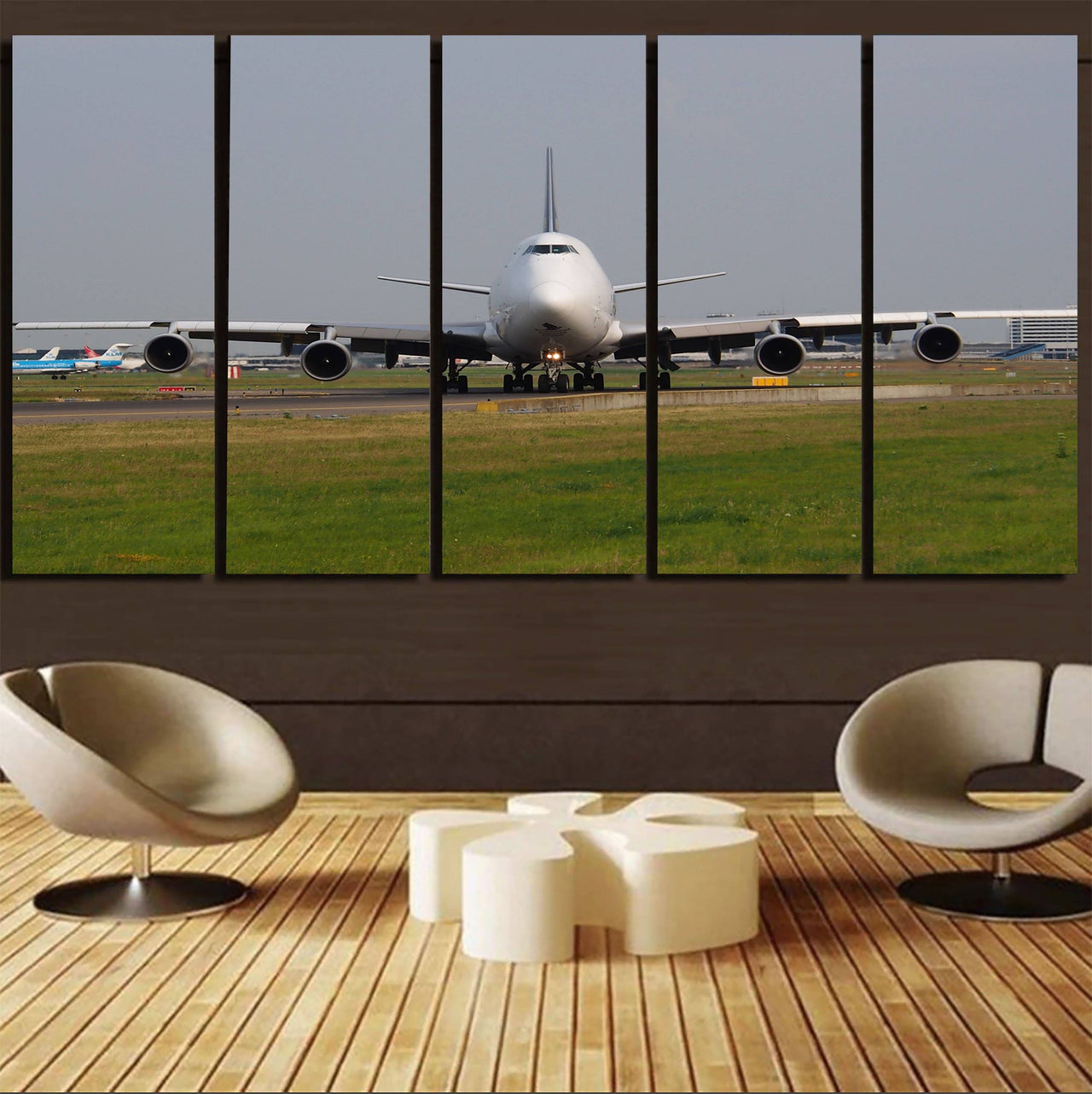 Face to Face with Boeing 747 Printed Canvas Prints (5 Pieces) Aviation Shop 