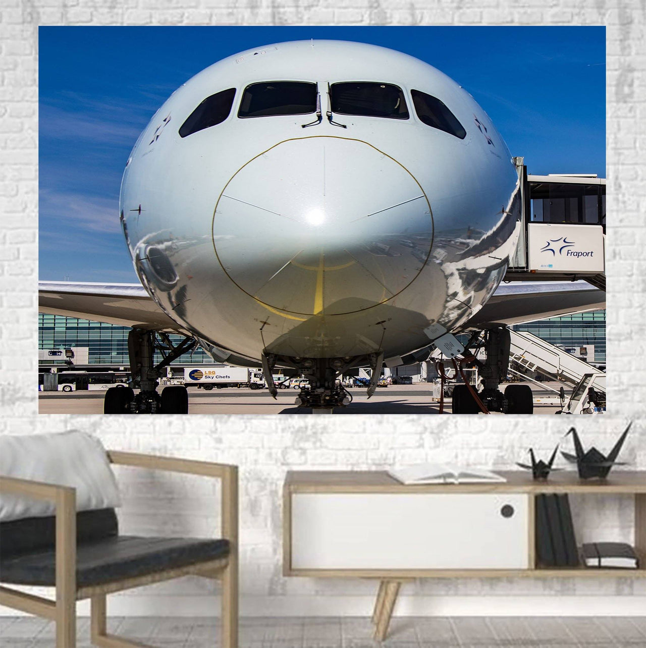 Face to Face with Boeing 787 Printed Canvas Posters (1 Piece) Aviation Shop 