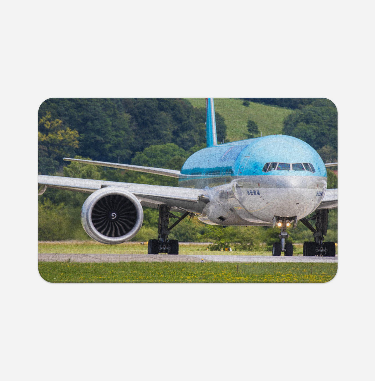 Face to Face with Korean Airlines Boeing 777 Printed Door & Bath Mats Pilot Eyes Store Floor Mat 50x80cm 