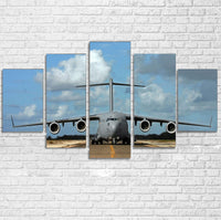 Thumbnail for Face to Face with Military Cargo Airplane Printed Multiple Canvas Poster Aviation Shop 