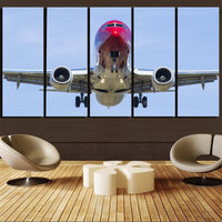 Thumbnail for Face to Face with Norwegian Boeing 737 Printed Canvas Prints (5 Pieces) Aviation Shop 
