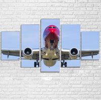 Thumbnail for Face to Face with Norwegian Boeing 737 Printed Multiple Canvas Poster Aviation Shop 