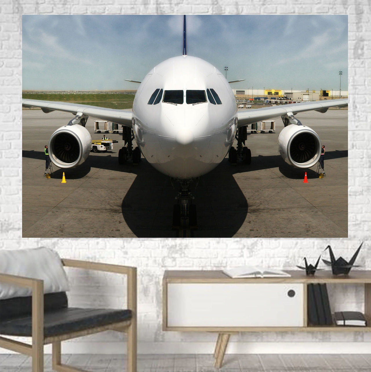 Face to Face with an Huge Airbus Printed Canvas Posters (1 Piece) Aviation Shop 
