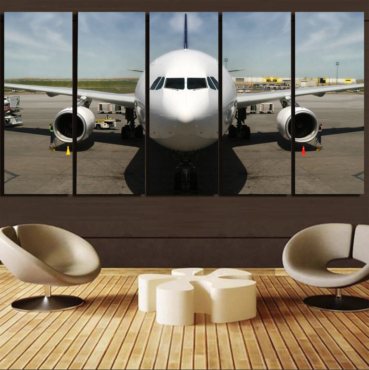 Face to Face with an Huge Airbus Printed Canvas Prints (5 Pieces) Aviation Shop 
