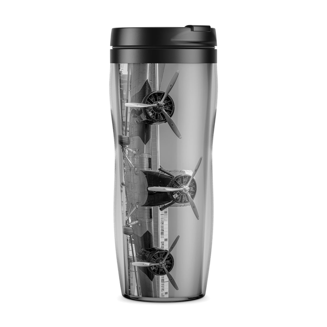 Face to Face to 3 Engine Old Airplane Designed Travel Mugs