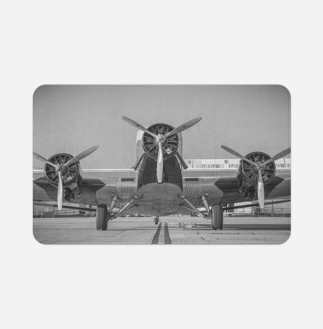 Face to Face to 3 Engine Old Airplane Designed Bath Mats