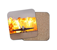 Thumbnail for Face to Face with Air Force Jet & Flames Designed Coasters