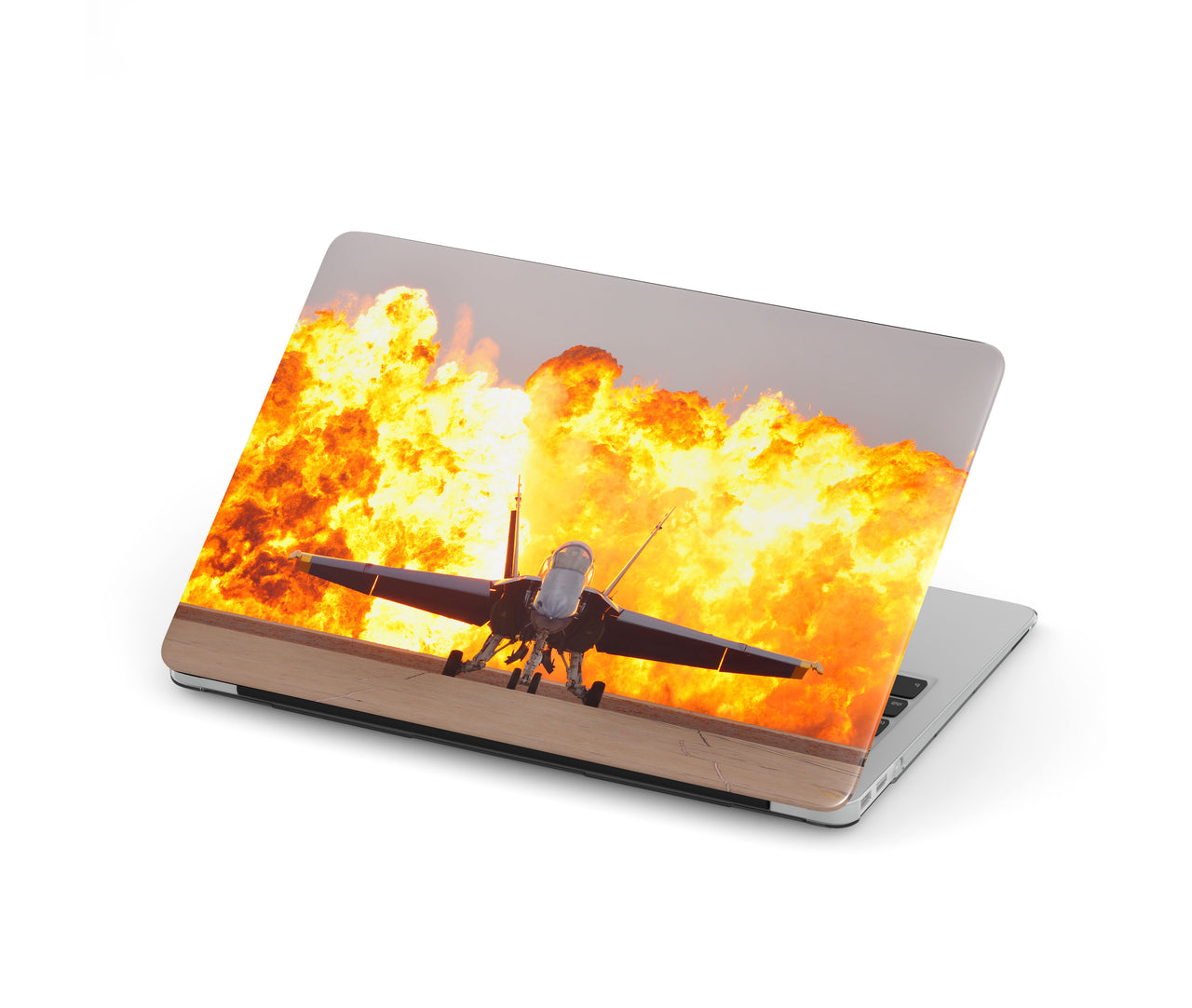 Face to Face with Air Force Jet & Flames Designed Macbook Cases