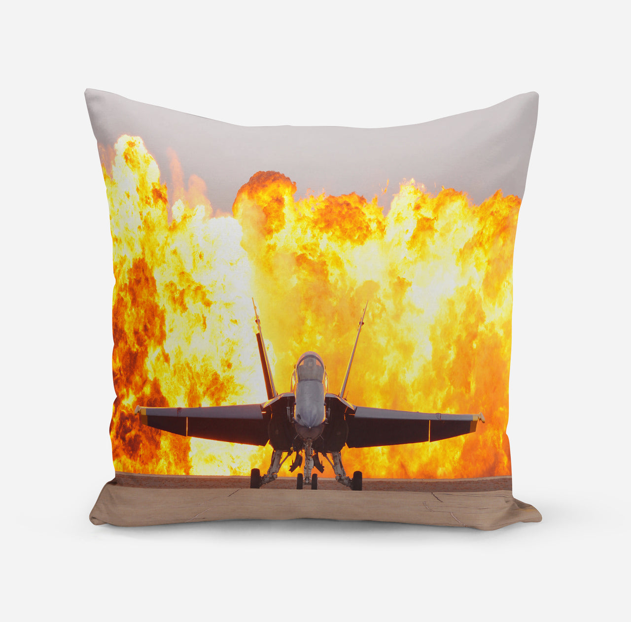 Face to Face with Air Force Jet & Flames Designed Pillows