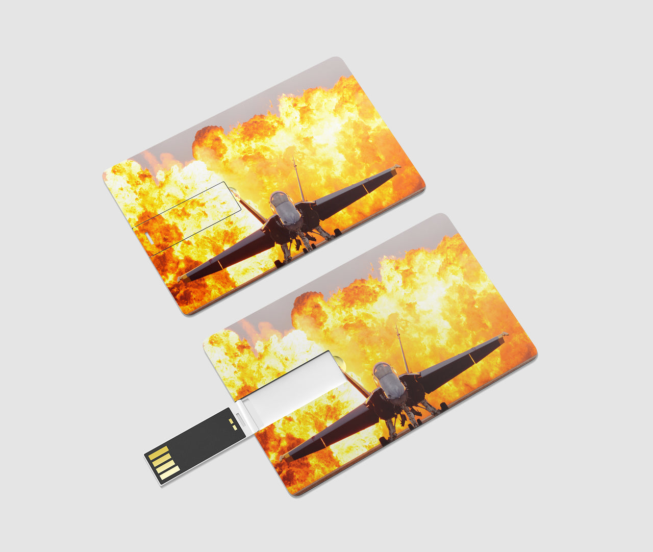 Face to Face with Air Force Jet & Flames Designed USB Cards