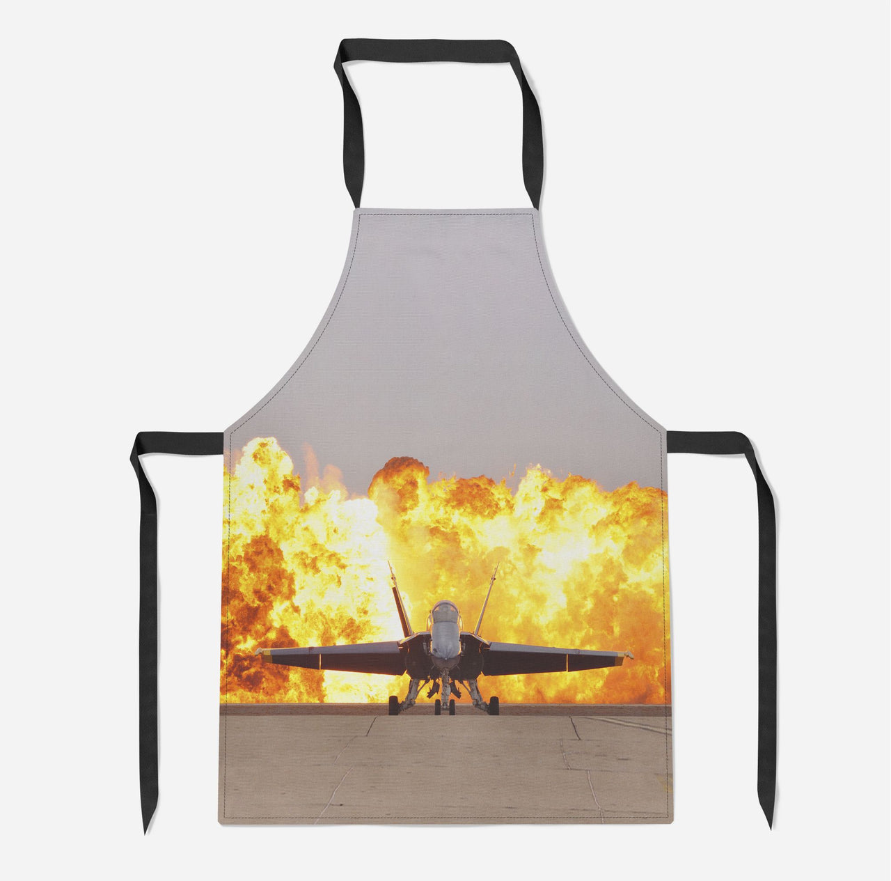 Face to Face with Air Force Jet & Flames Designed Kitchen Aprons