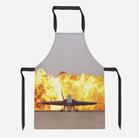 Thumbnail for Face to Face with Air Force Jet & Flames Designed Kitchen Aprons