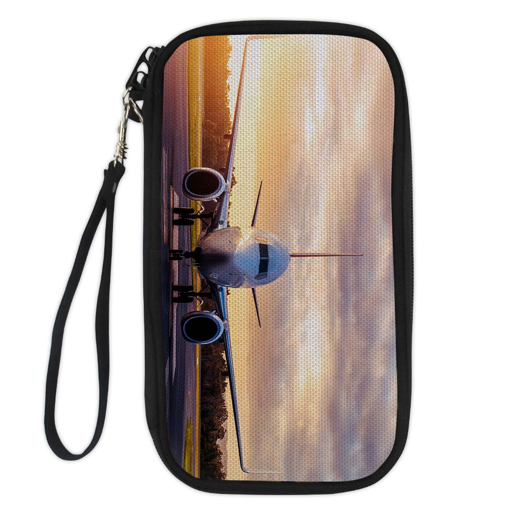 Face to Face with Boeing 737-800 During Sunset Designed Travel Cases & Wallets