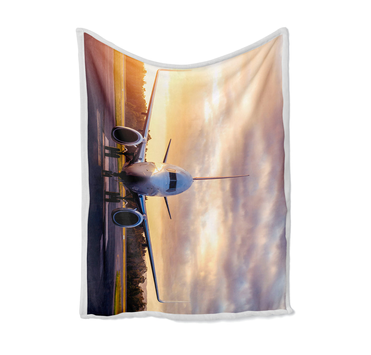 Face to Face with Boeing 737-800 During Sunset Designed Bed Blankets & Covers
