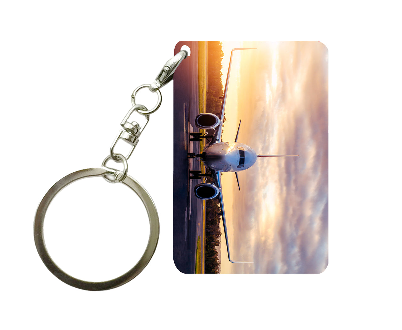 Face to Face with Boeing 737-800 During Sunset Designed Key Chains