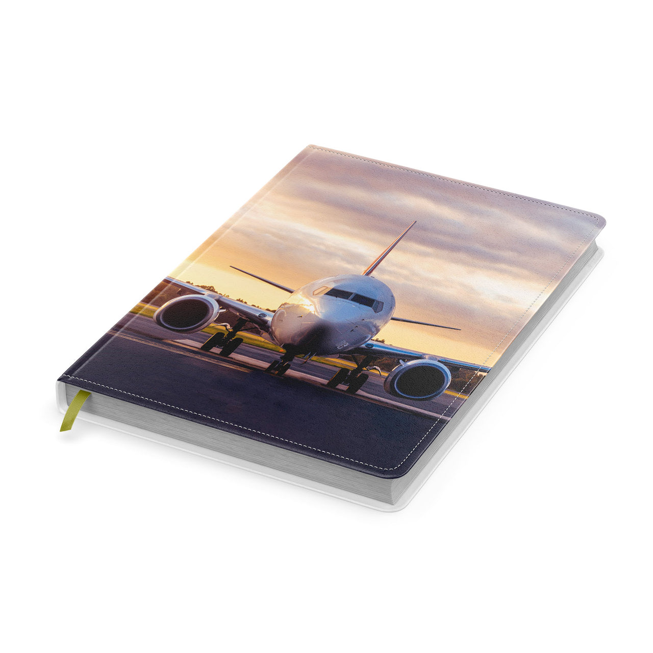 Face to Face with Boeing 737-800 During Sunset Designed Notebooks