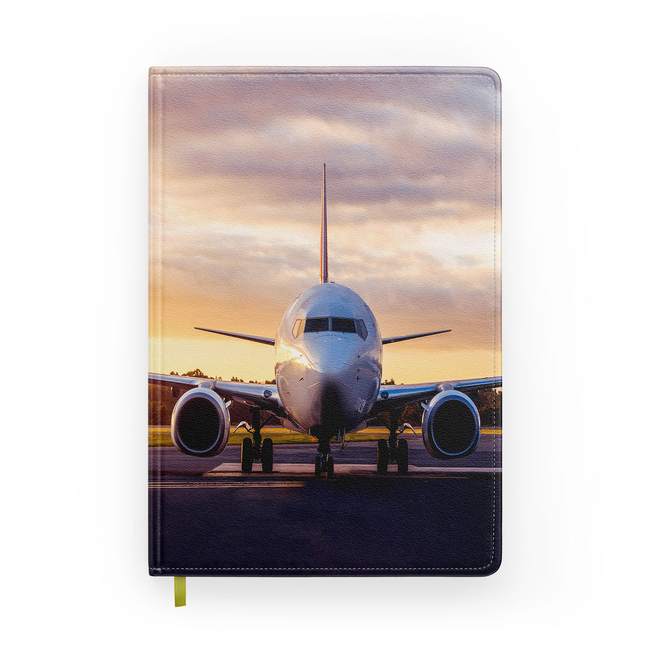 Face to Face with Boeing 737-800 During Sunset Designed Notebooks