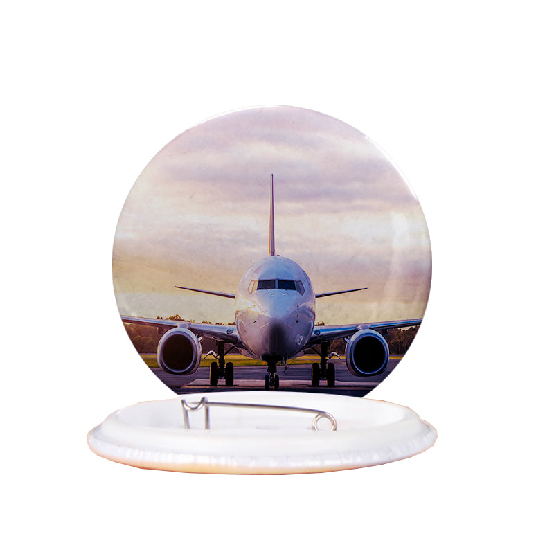 Face to Face with Boeing 737-800 During Sunset Designed Pins