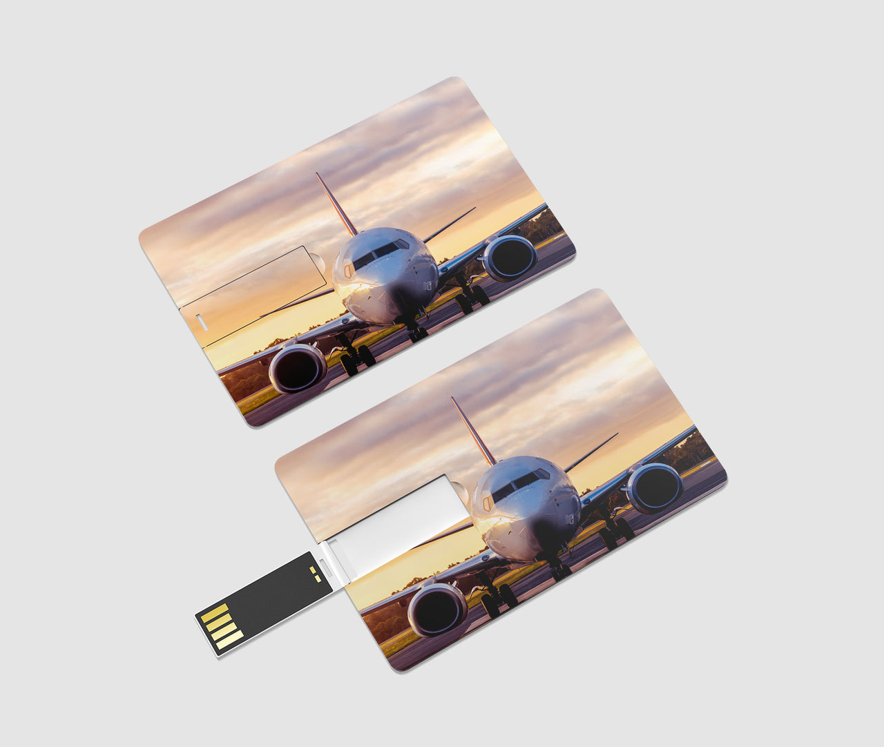Face to Face with Boeing 737-800 During Sunset Designed USB Cards