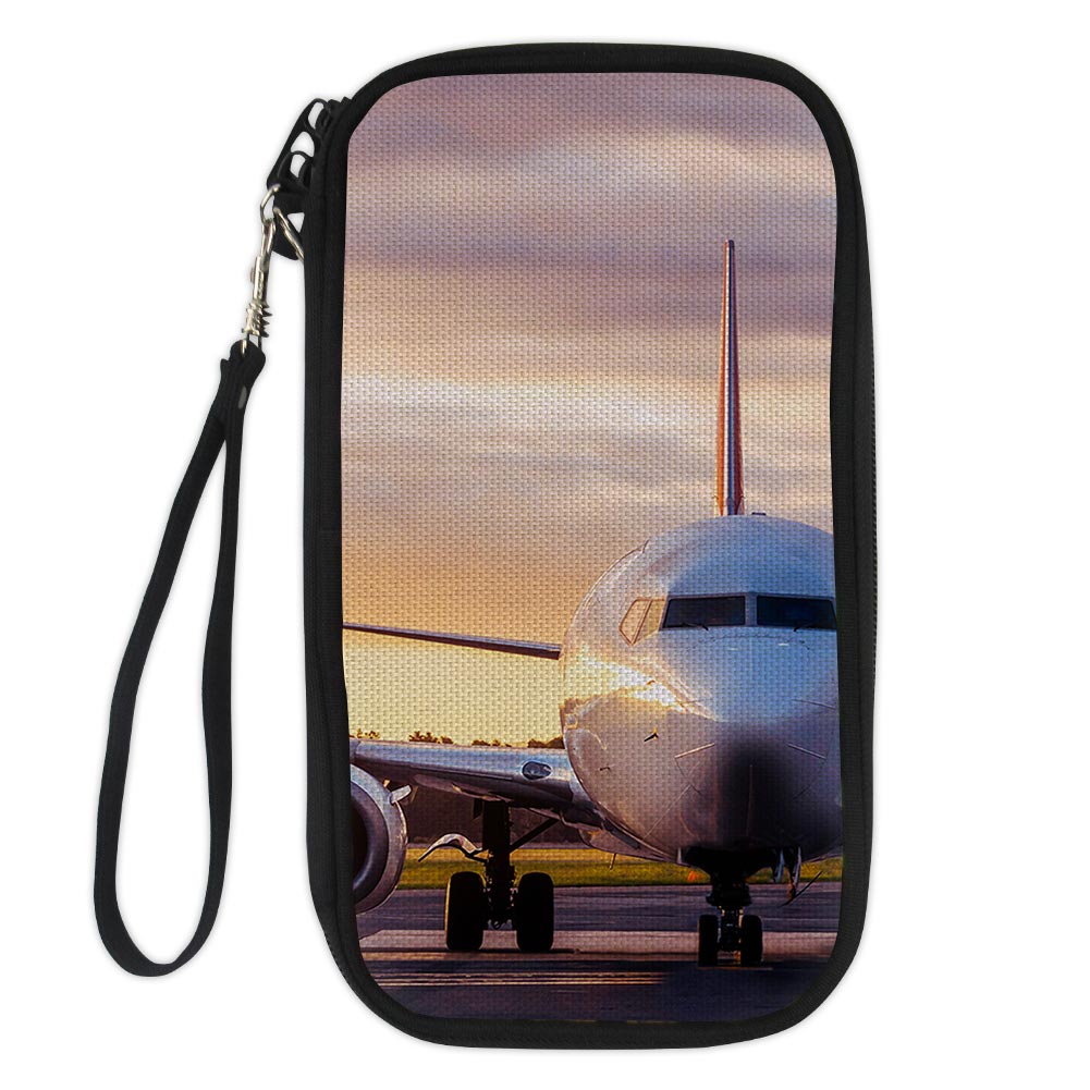 Face to Face with Boeing 737-800 During Sunset Designed Travel Cases & Wallets