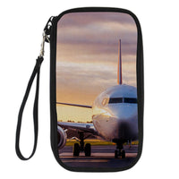Thumbnail for Face to Face with Boeing 737-800 During Sunset Designed Travel Cases & Wallets