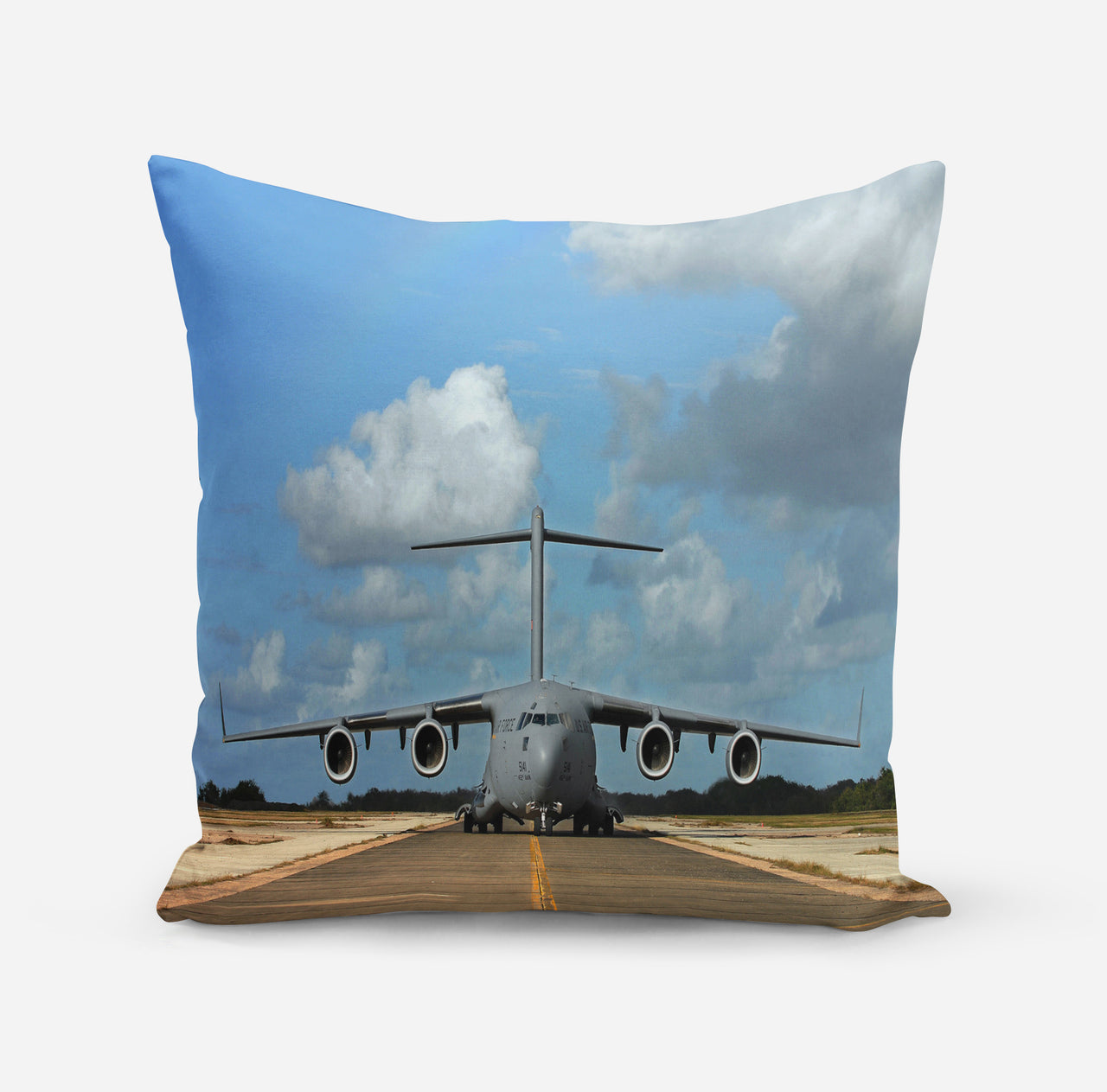 Face to Face with Military Cargo Airplane Designed Pillows