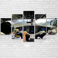 Thumbnail for Fantastic Cockpit Shot Printed Multiple Canvas Poster Aviation Shop 