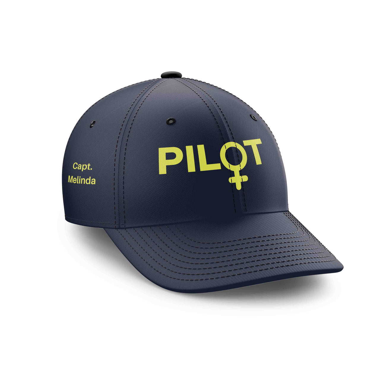 Customizable Name & Female PILOT Sign Embroidered Hats