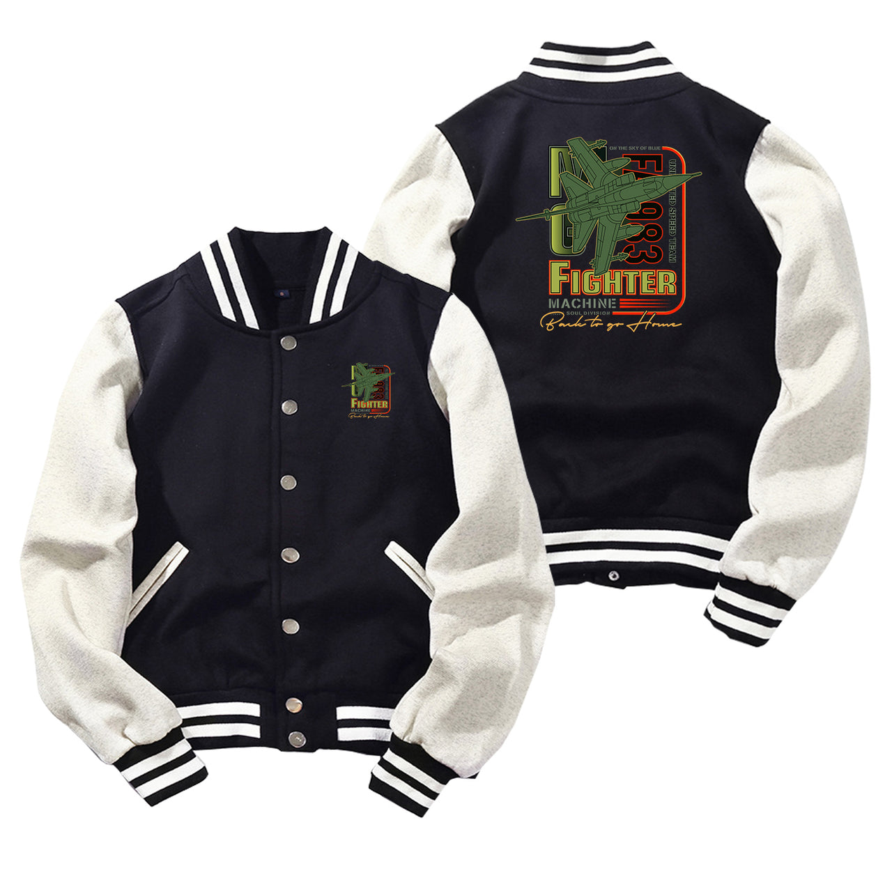 Fighter Machine Designed Baseball Style Jackets