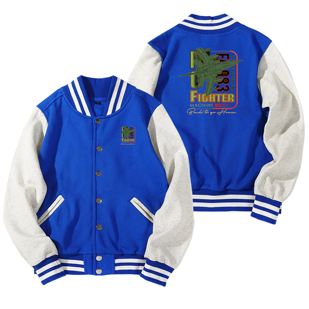 Fighter Machine Designed Baseball Style Jackets