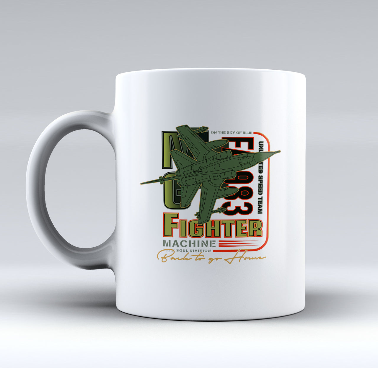 Fighter Machine Designed Mugs