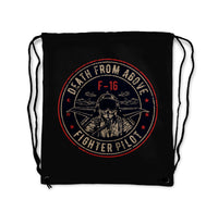 Thumbnail for Fighting Falcon F16 - Death From Above Designed Drawstring Bags