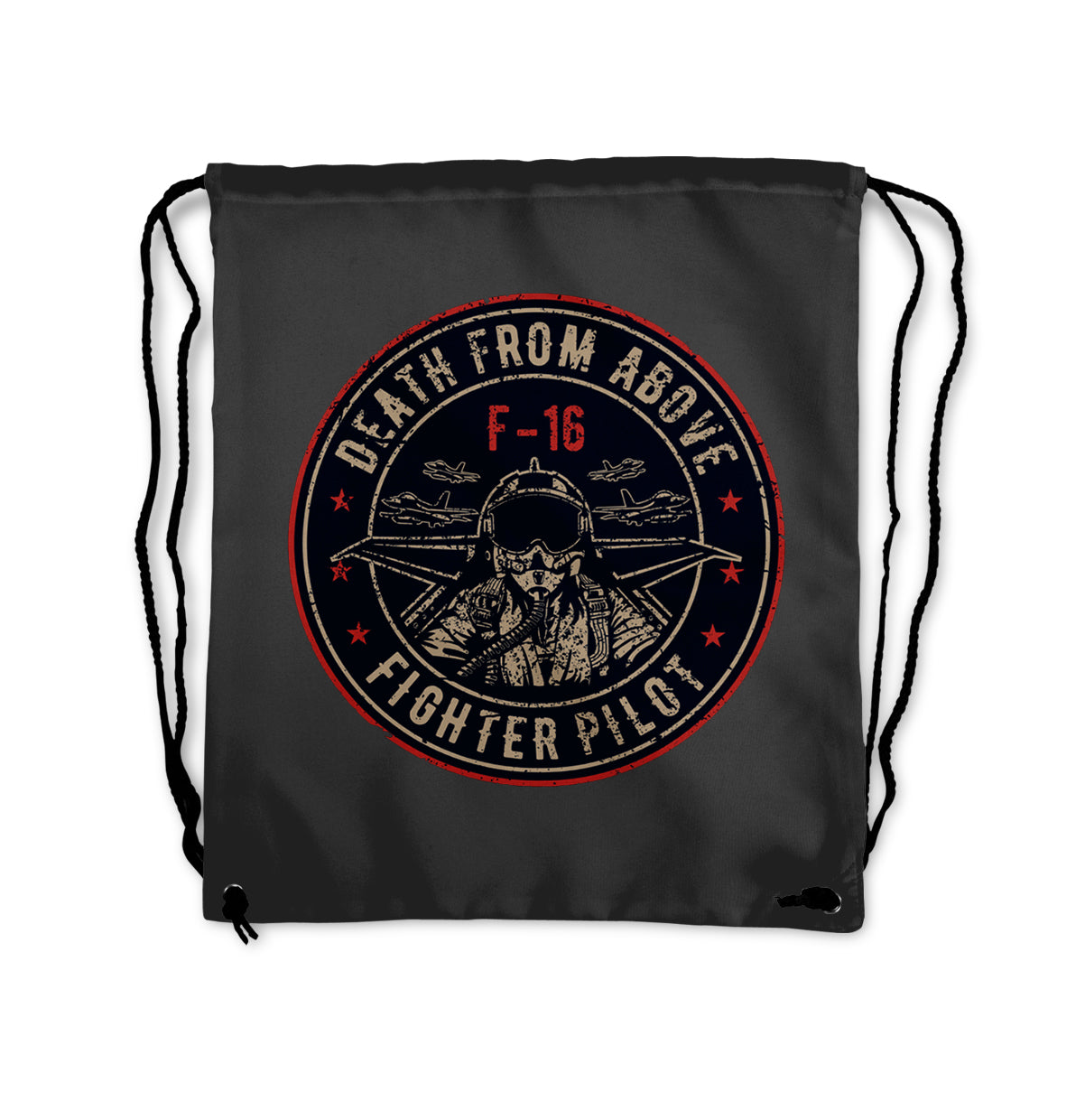 Fighter Jet 16 - Death From Above Designed Drawstring Bags