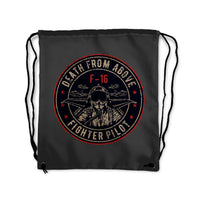 Thumbnail for Fighting Falcon F16 - Death From Above Designed Drawstring Bags