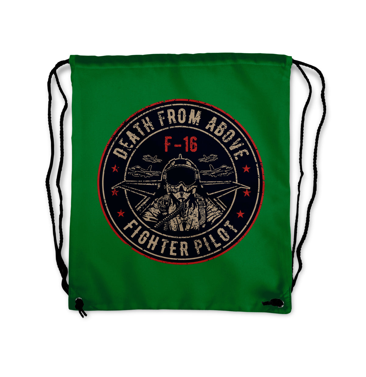Fighting Falcon F16 - Death From Above Designed Drawstring Bags